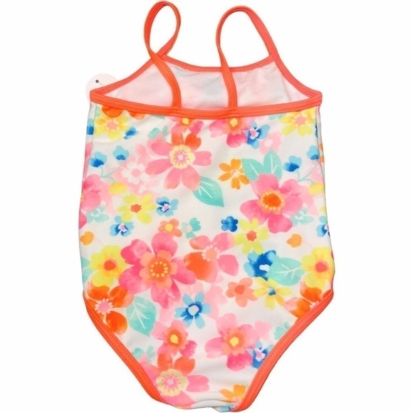 NWT One Piece Floral Print Swimsuit Infants Ruffle Spaghetti Strap Size 18 Mos - Picture 3 of 9